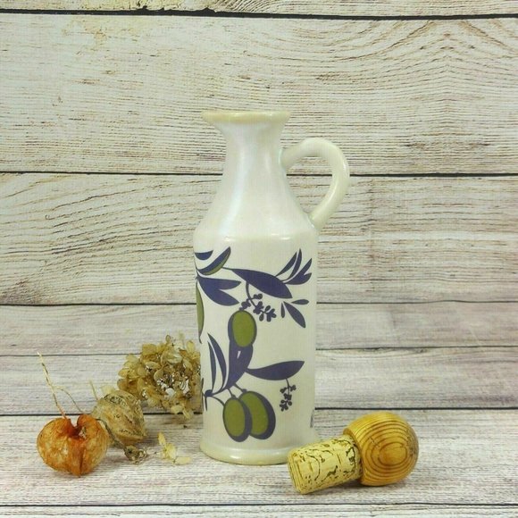 Olive Oil Dispenser Bottle Ceramic Handmade Painted Home Kitchen Decoration - Picture 8 of 10